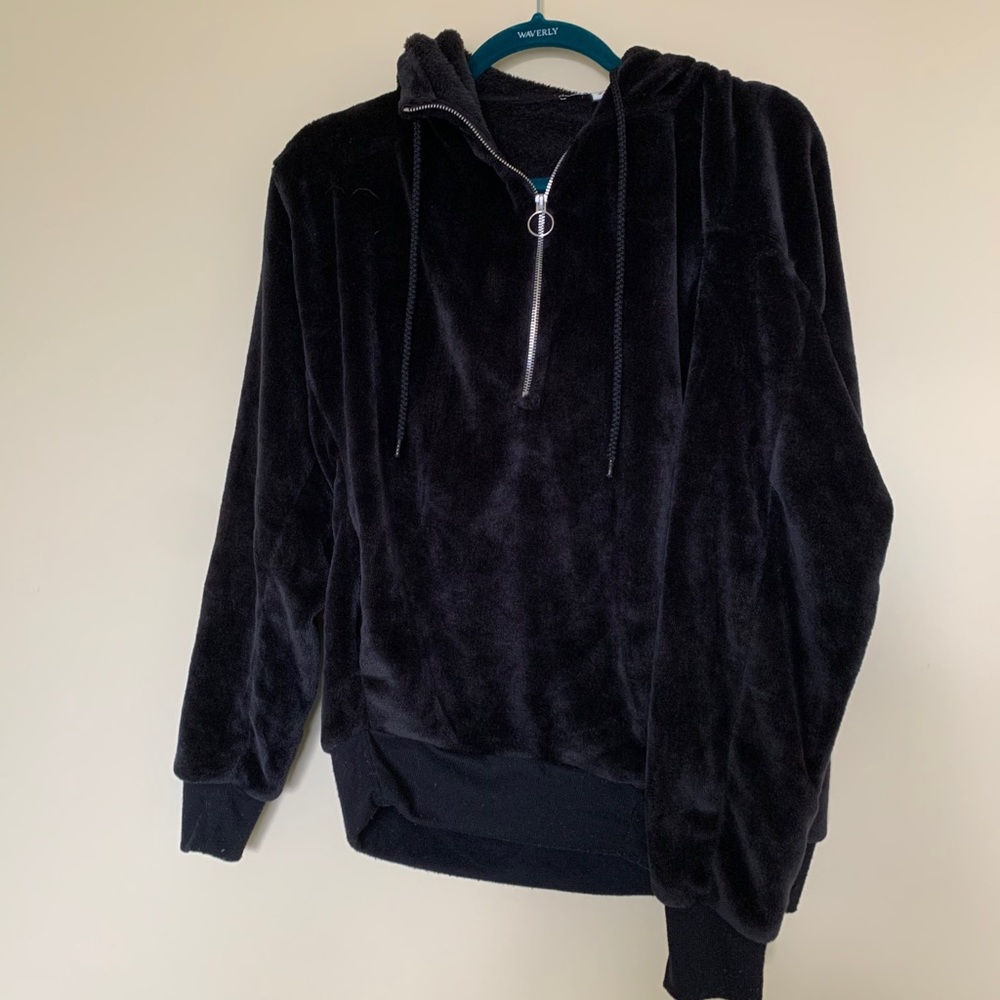 Black express one eleven cozy Sherpa hoodie - S